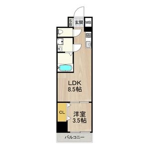 1LDK 間取り図