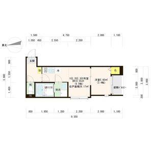 1DK 間取り図