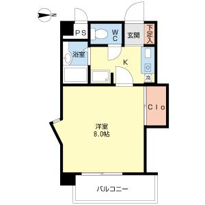 1K 間取り図