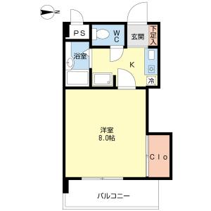 1K 間取り図