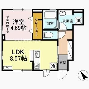 1LDK 間取り図
