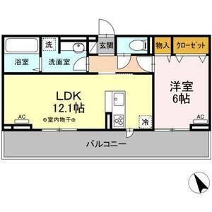 1LDK 間取り図