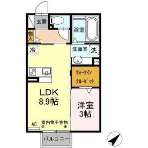 1LDK 間取り図