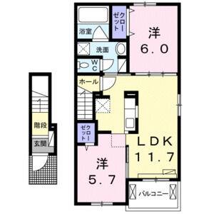 2LDK 間取り図