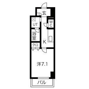 1K 間取り図