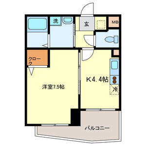 1K 間取り図