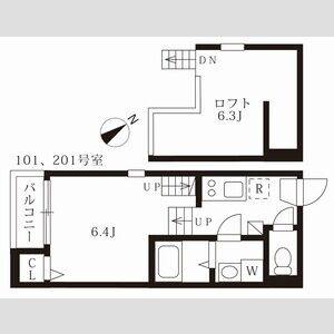 1K 間取り図