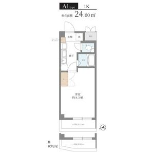 1K 間取り図