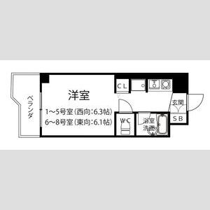 1K 間取り図