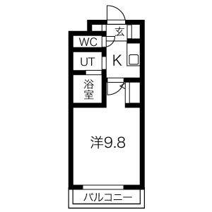 1K 間取り図