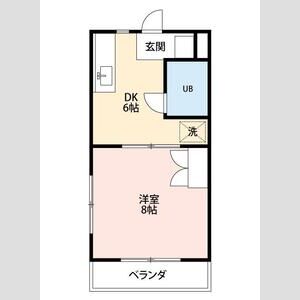 1DK 間取り図