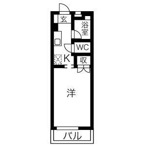 1K 間取り図