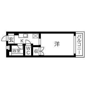 1K 間取り図