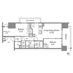 2LDK 間取り図