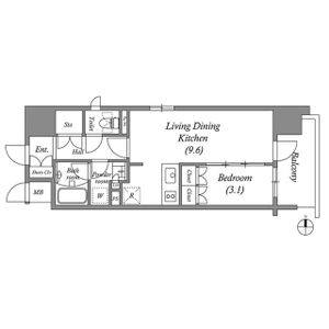 1LDK 間取り図