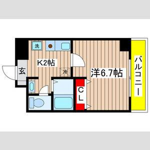 1K 間取り図