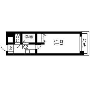 1K 間取り図
