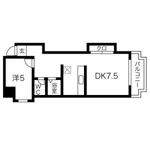 1LDK 間取り図