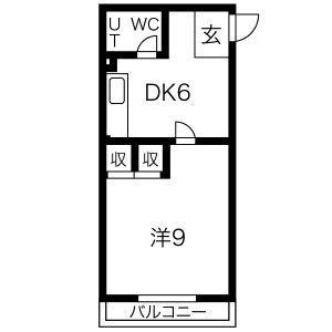 1K 間取り図