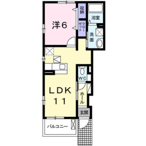 1LDK 間取り図