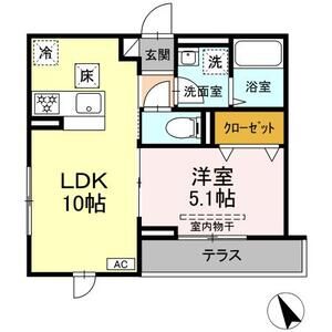 1LDK 間取り図