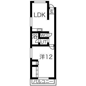 1LDK 間取り図