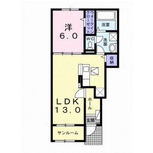 1LDK 間取り図