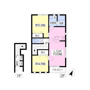 2LDK 間取り図