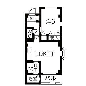 1LDK 間取り図