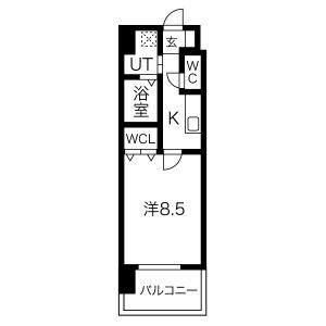 1K 間取り図