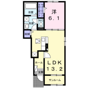 1LDK 間取り図