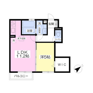 1LDK 間取り図