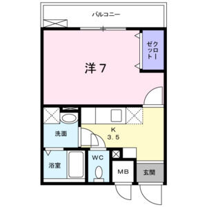 1K 間取り図