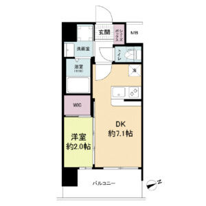 1DK 間取り図