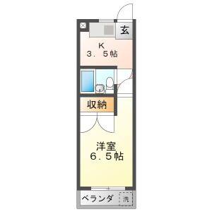1K 間取り図
