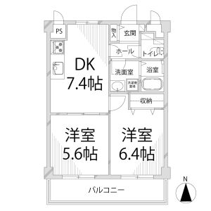 2DK 間取り図