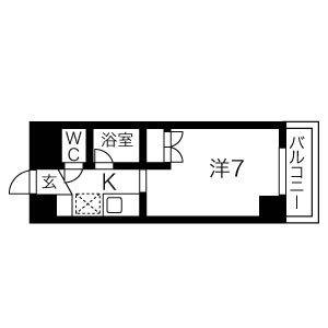 1K 間取り図