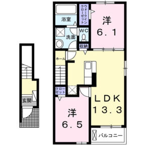 2LDK 間取り図