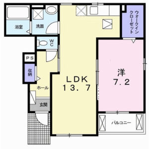 1LDK 間取り図