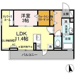 1LDK 間取り図