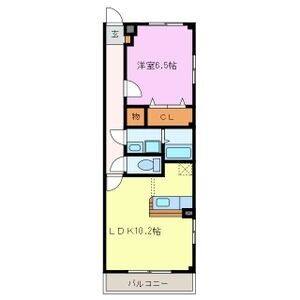 1LDK 間取り図