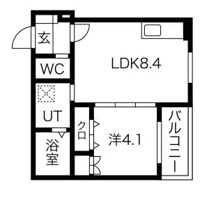 1LDK 間取り図