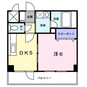 1DK 間取り図