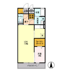 1LDK 間取り図