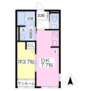 1DK 間取り図