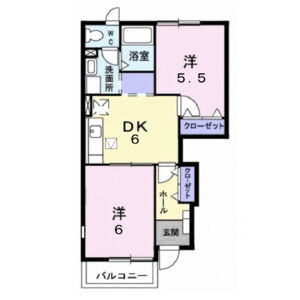 2DK 間取り図
