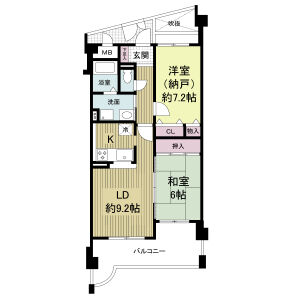 2LDK 間取り図