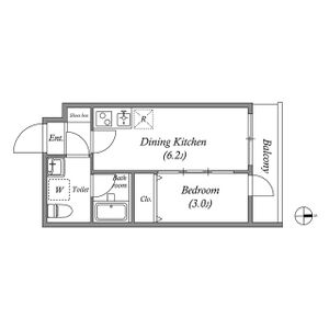 1DK 間取り図