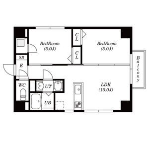 2LDK 間取り図