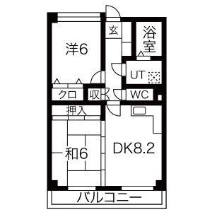 2DK 間取り図